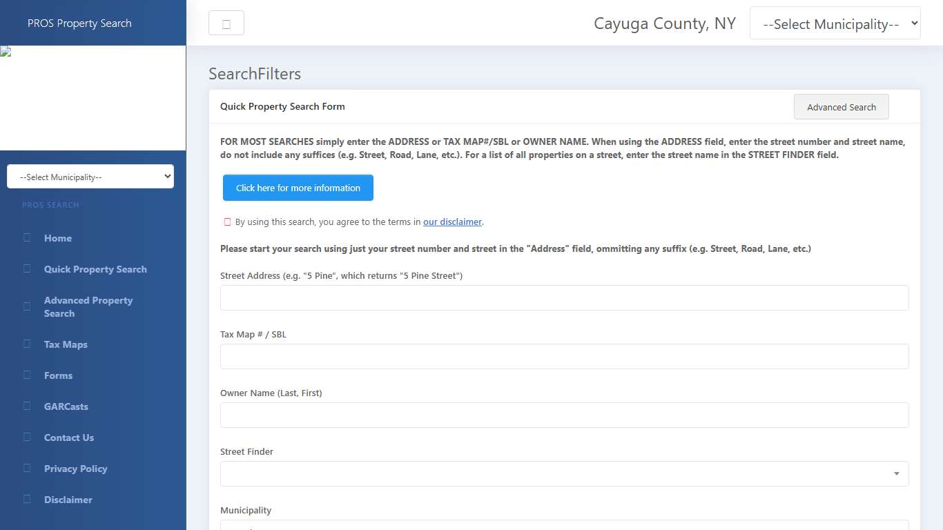 Cayuga County - SearchFilters - PROS v1.0.0